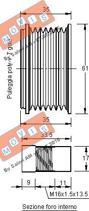 MOVIS AST2807 - Шкив генератора, муфта autospares.lv