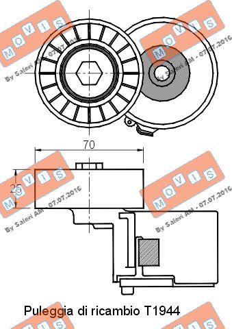 MOVIS AST2815 - Натяжитель, поликлиновый ремень autospares.lv