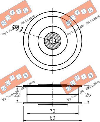 MOVIS AST2834 - Ролик, поликлиновый ремень autospares.lv