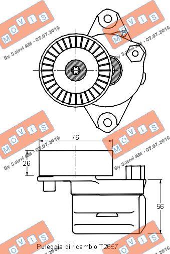 MOVIS AST2832 - Натяжитель, поликлиновый ремень autospares.lv