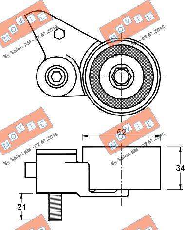 MOVIS AST2397 - Натяжной ролик, зубчатый ремень ГРМ autospares.lv