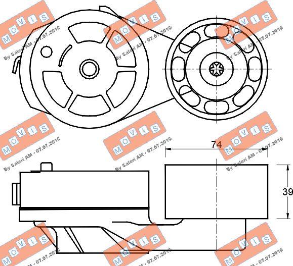 MOVIS AST2332 - Натяжитель, поликлиновый ремень autospares.lv