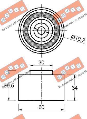 MOVIS AST2325 - Направляющий ролик, зубчатый ремень ГРМ autospares.lv