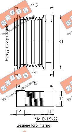 MOVIS AST2323 - Шкив генератора, муфта autospares.lv