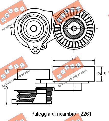 MOVIS AST2260 - Натяжитель, поликлиновый ремень autospares.lv