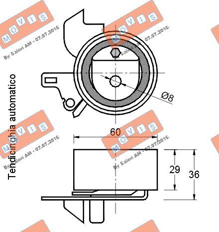 MOVIS AST2209 - Натяжной ролик, зубчатый ремень ГРМ autospares.lv