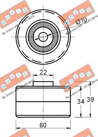 MOVIS AST2208 - Направляющий ролик, зубчатый ремень ГРМ autospares.lv