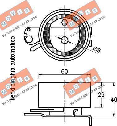 MOVIS AST2231 - Натяжной ролик, зубчатый ремень ГРМ autospares.lv