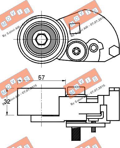 MOVIS AST2273 - Натяжной ролик, зубчатый ремень ГРМ autospares.lv