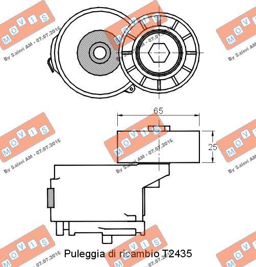 MOVIS AST2797 - Натяжитель, поликлиновый ремень autospares.lv