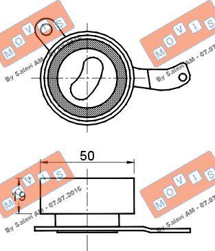 MOVIS AST2747 - Натяжной ролик, зубчатый ремень ГРМ autospares.lv