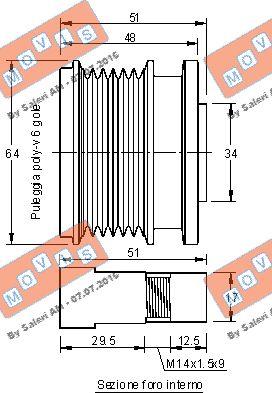 MOVIS AST2787 - Шкив генератора, муфта autospares.lv