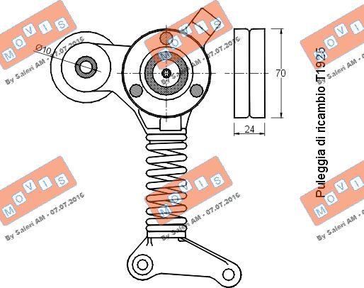 MOVIS AST2736 - Натяжитель, поликлиновый ремень autospares.lv