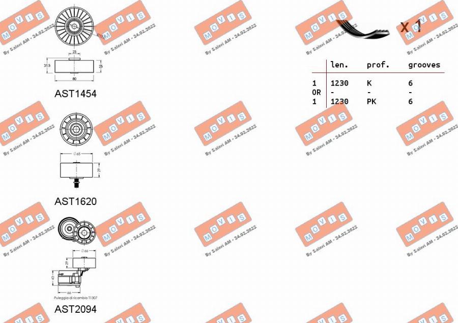 MOVIS ASTA0059 - Поликлиновый ременный комплект autospares.lv