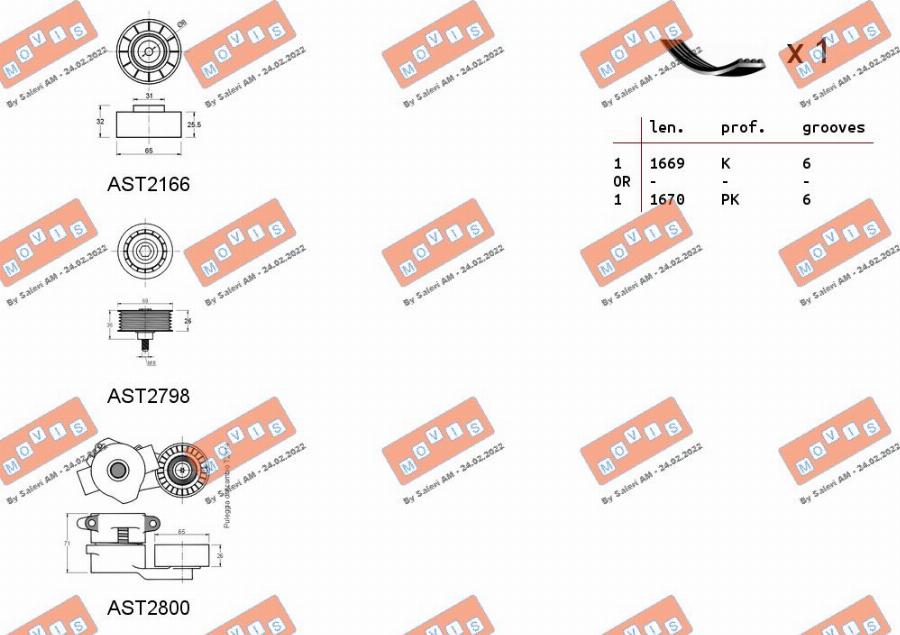 MOVIS ASTA0002 - Поликлиновый ременный комплект autospares.lv