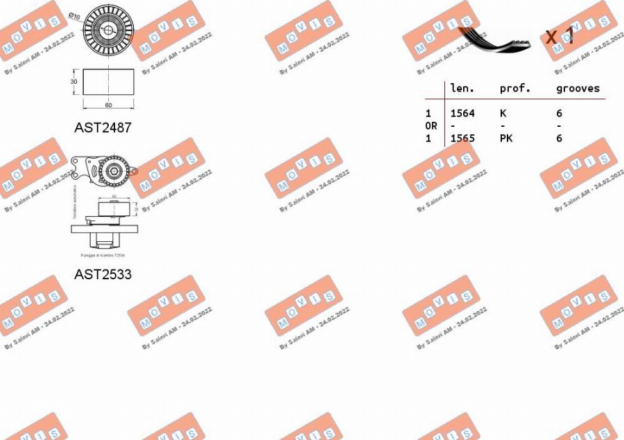 MOVIS ASTA0020 - Поликлиновый ременный комплект autospares.lv