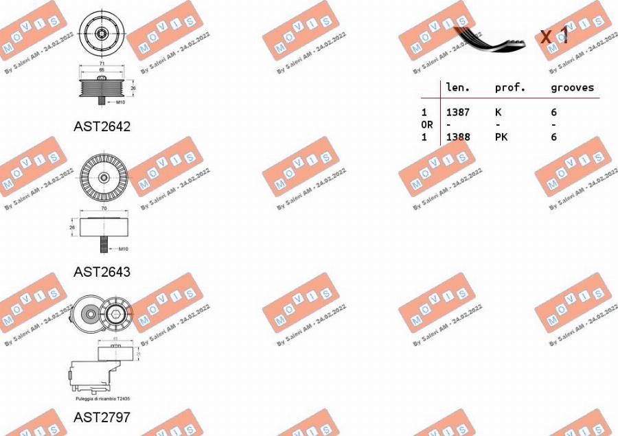 MOVIS ASTA0115 - Поликлиновый ременный комплект autospares.lv