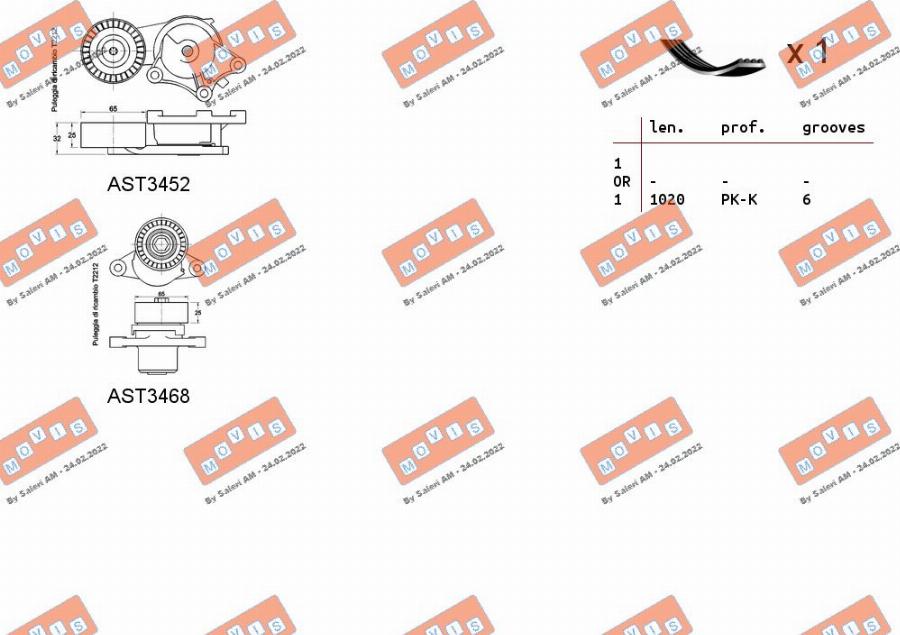 MOVIS ASTA0135 - Поликлиновый ременный комплект autospares.lv