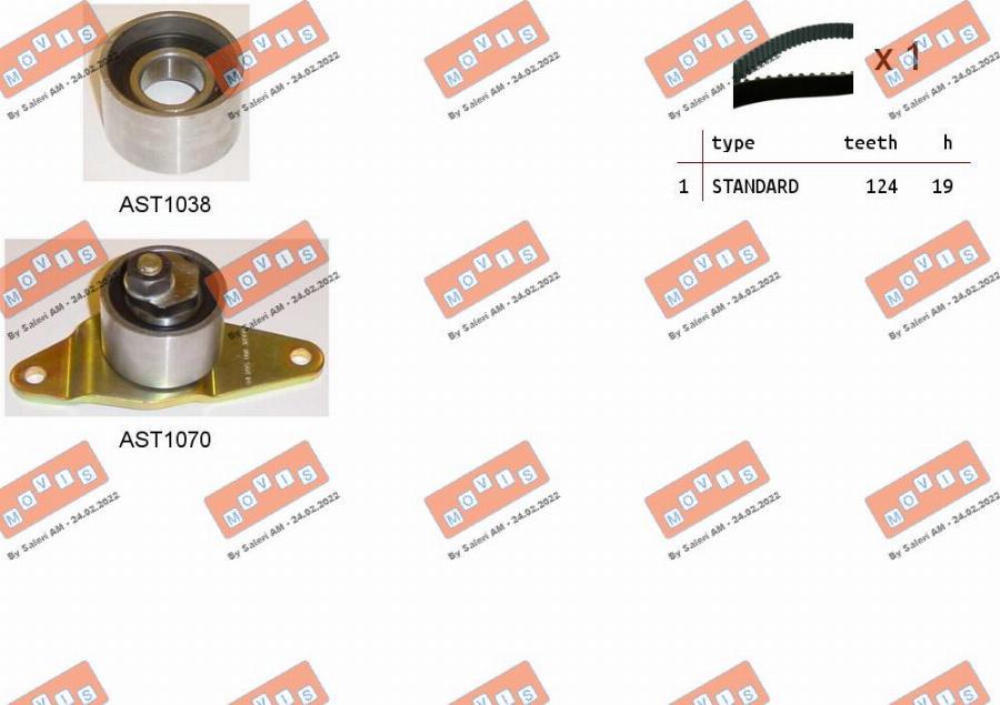 MOVIS ASTK0969 - Комплект зубчатого ремня ГРМ autospares.lv