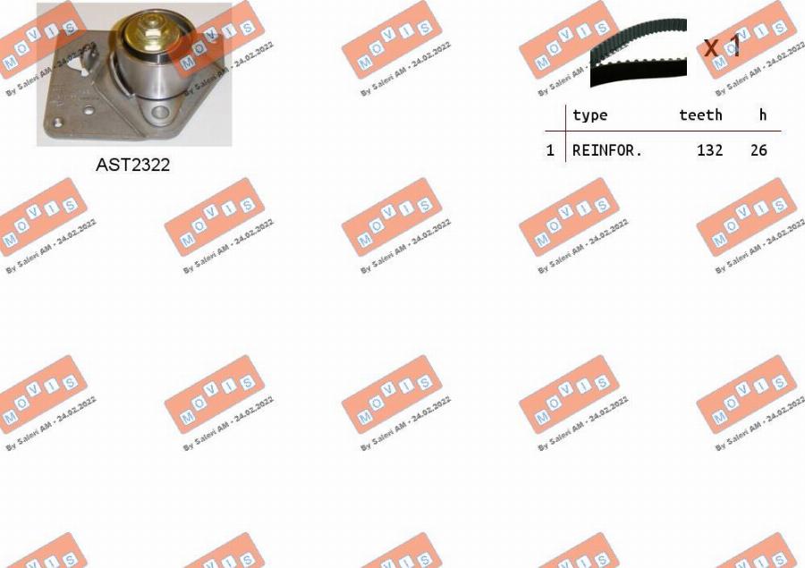 MOVIS ASTK0916 - Комплект зубчатого ремня ГРМ autospares.lv