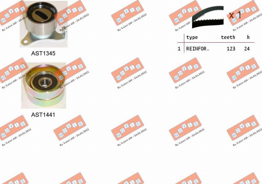 MOVIS ASTK0989 - Комплект зубчатого ремня ГРМ autospares.lv