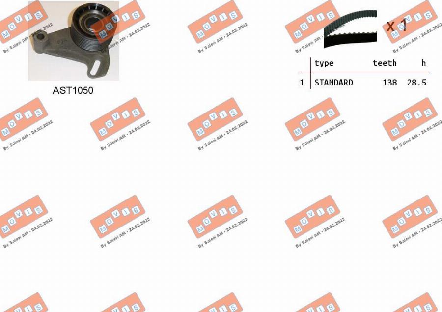 MOVIS ASTK0976 - Комплект зубчатого ремня ГРМ autospares.lv