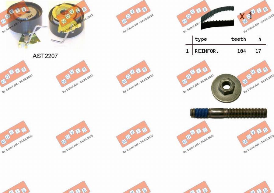 MOVIS ASTK0859 - Комплект зубчатого ремня ГРМ autospares.lv