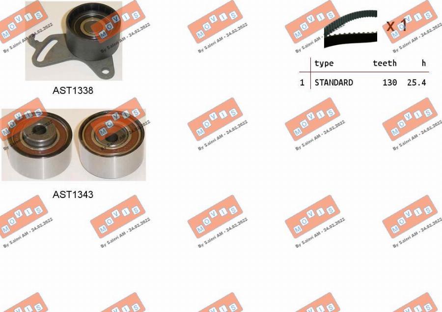 MOVIS ASTK0873 - Комплект зубчатого ремня ГРМ autospares.lv