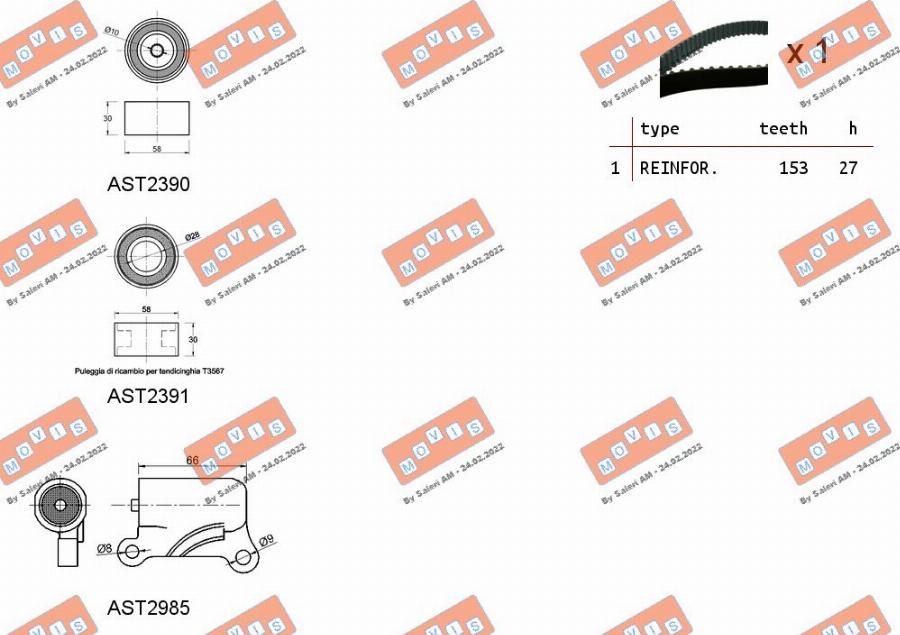 MOVIS ASTK1098C - Комплект зубчатого ремня ГРМ autospares.lv