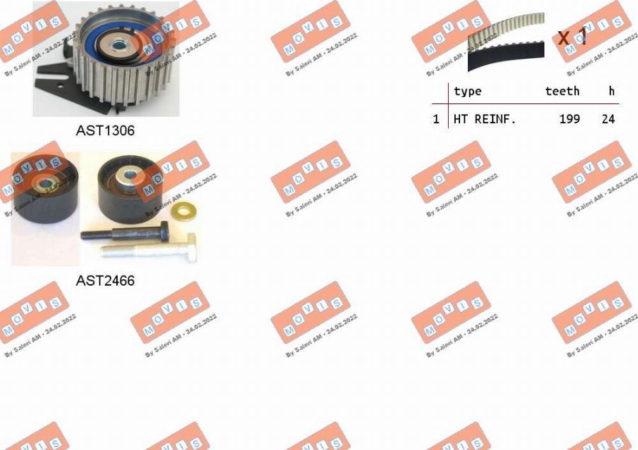 MOVIS ASTK1058 - Комплект зубчатого ремня ГРМ autospares.lv