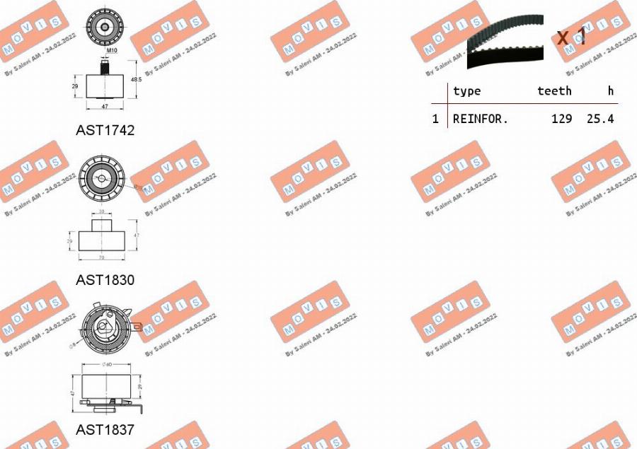 MOVIS ASTK1030 - Комплект зубчатого ремня ГРМ autospares.lv