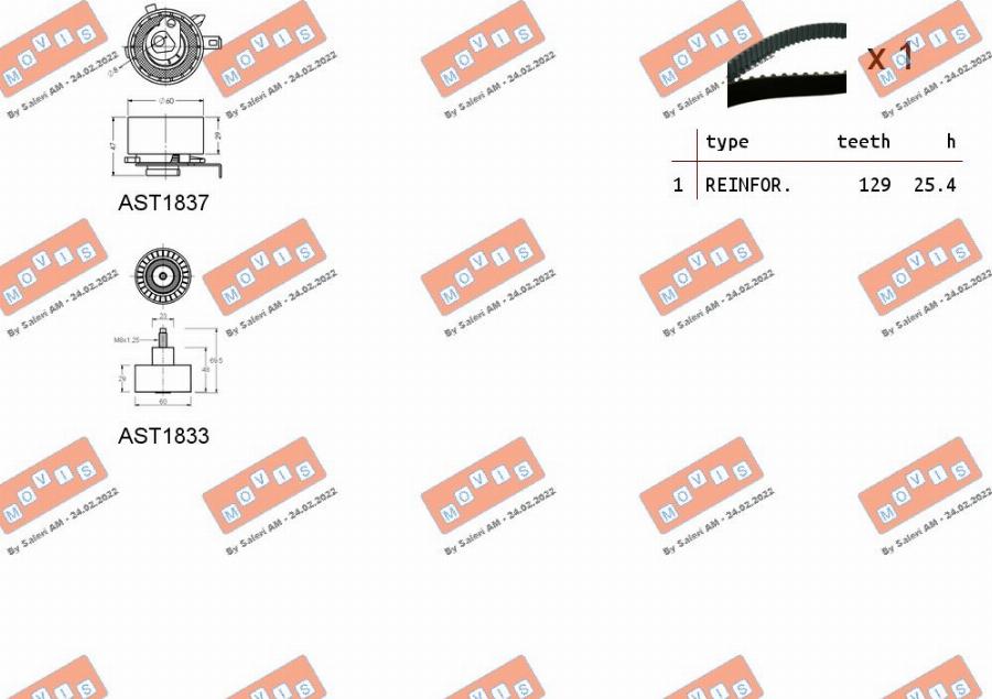 MOVIS ASTK1031 - Комплект зубчатого ремня ГРМ autospares.lv