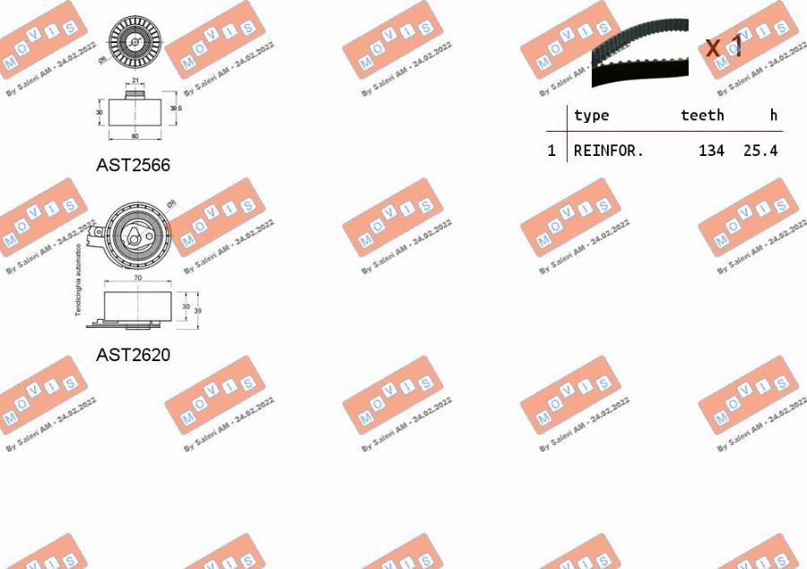 MOVIS ASTK1079 - Комплект зубчатого ремня ГРМ autospares.lv