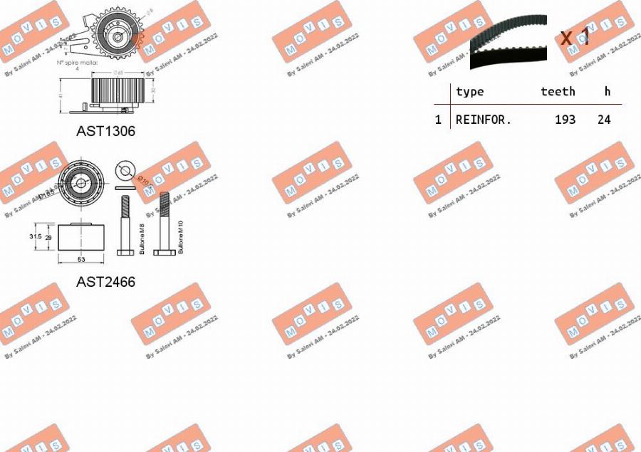 MOVIS ASTK1146 - Комплект зубчатого ремня ГРМ autospares.lv