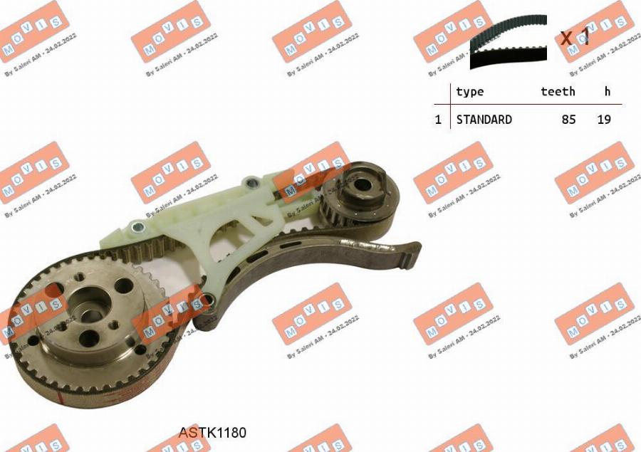 MOVIS ASTK1180 - Комплект зубчатого ремня ГРМ autospares.lv