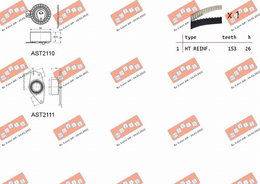 MOVIS ASTK1137 - Комплект зубчатого ремня ГРМ autospares.lv