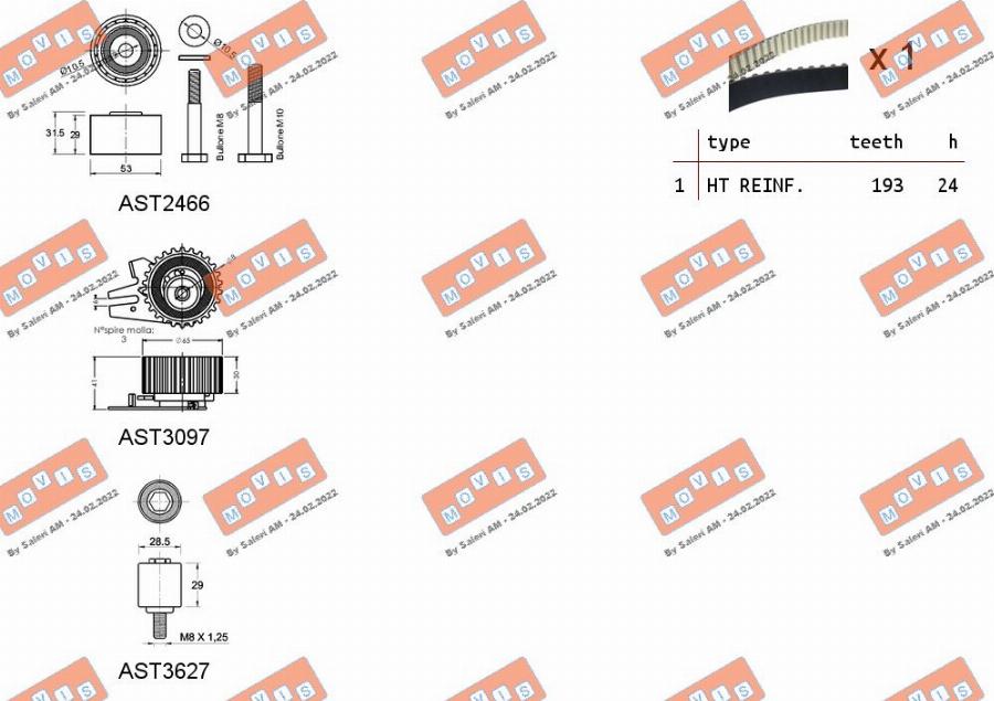 MOVIS ASTK1179 - Комплект зубчатого ремня ГРМ autospares.lv