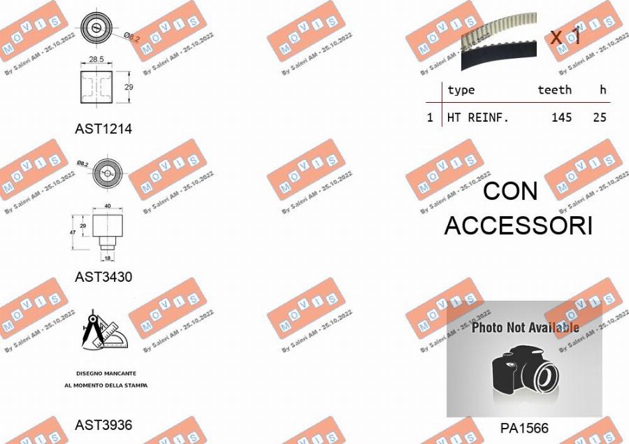 MOVIS ASTK1290PA - Водяной насос + комплект зубчатого ремня ГРМ autospares.lv