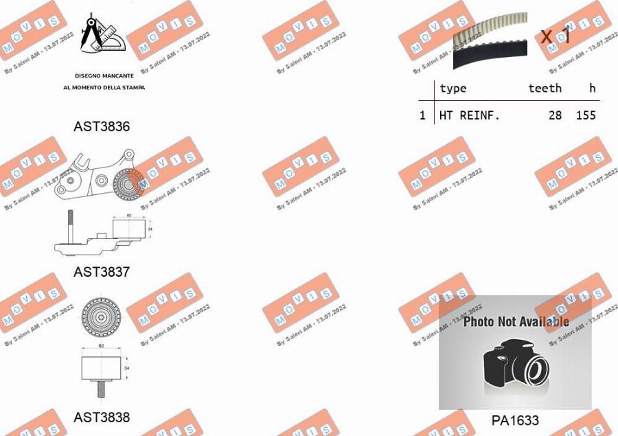 MOVIS ASTK1292PA - Водяной насос + комплект зубчатого ремня ГРМ autospares.lv