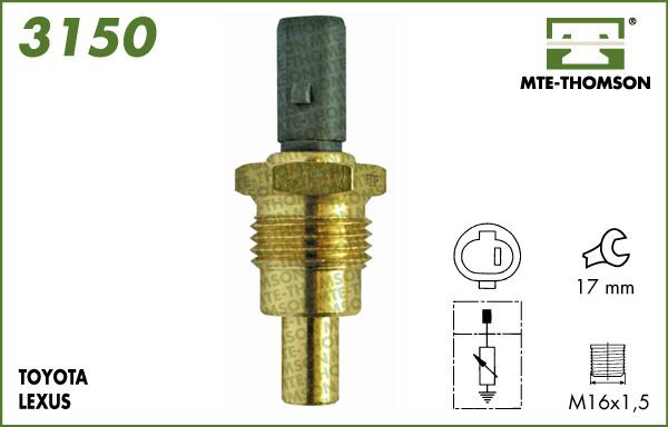 MTE-Thomson 3150 - Датчик, температура охлаждающей жидкости autospares.lv