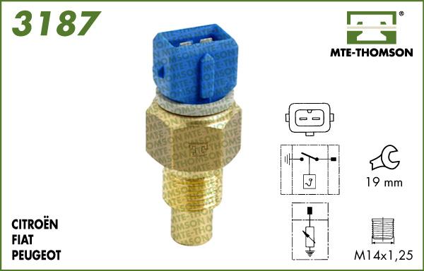 MTE-Thomson 3187 - Датчик, температура охлаждающей жидкости autospares.lv