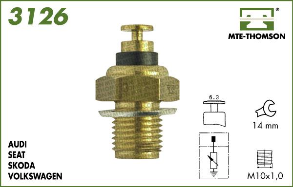 MTE-Thomson 3126 - Датчик, температура охлаждающей жидкости autospares.lv