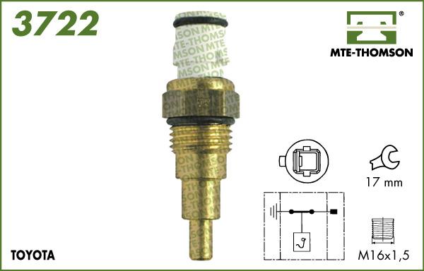 MTE-Thomson 3722 - Термовыключатель, вентилятор радиатора / кондиционера autospares.lv