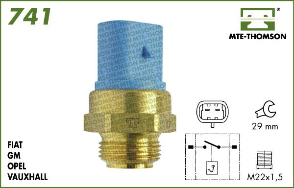 MTE-Thomson 741.88/83 - Термовыключатель, вентилятор радиатора / кондиционера autospares.lv