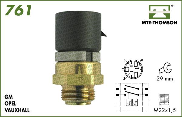 MTE-Thomson 761.100/110 - Термовыключатель, вентилятор радиатора / кондиционера autospares.lv