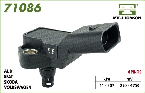 MTE-Thomson 71086 - Датчик, давление во впускной трубе autospares.lv