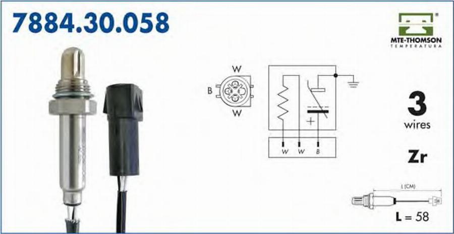 MTE-Thomson 7884.30.058 - Лямбда-зонд, датчик кислорода autospares.lv