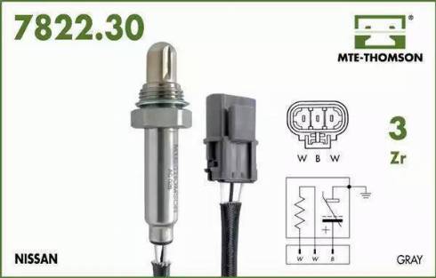 MTE-Thomson 7822.30.028 - Лямбда-зонд, датчик кислорода autospares.lv