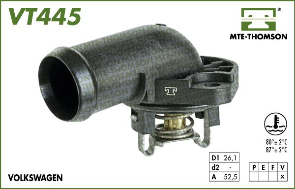 MTE-Thomson VT445.87 - Термостат охлаждающей жидкости / корпус autospares.lv