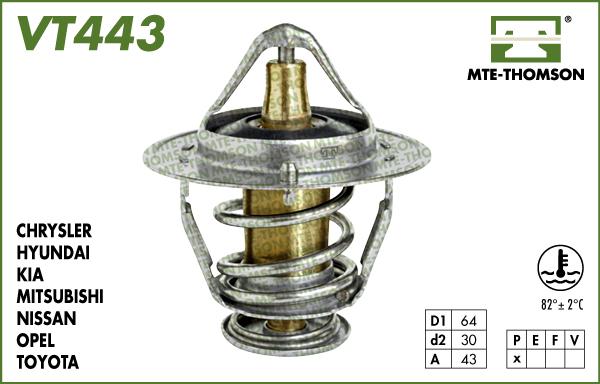 MTE-Thomson VT443.78 - Термостат охлаждающей жидкости / корпус autospares.lv